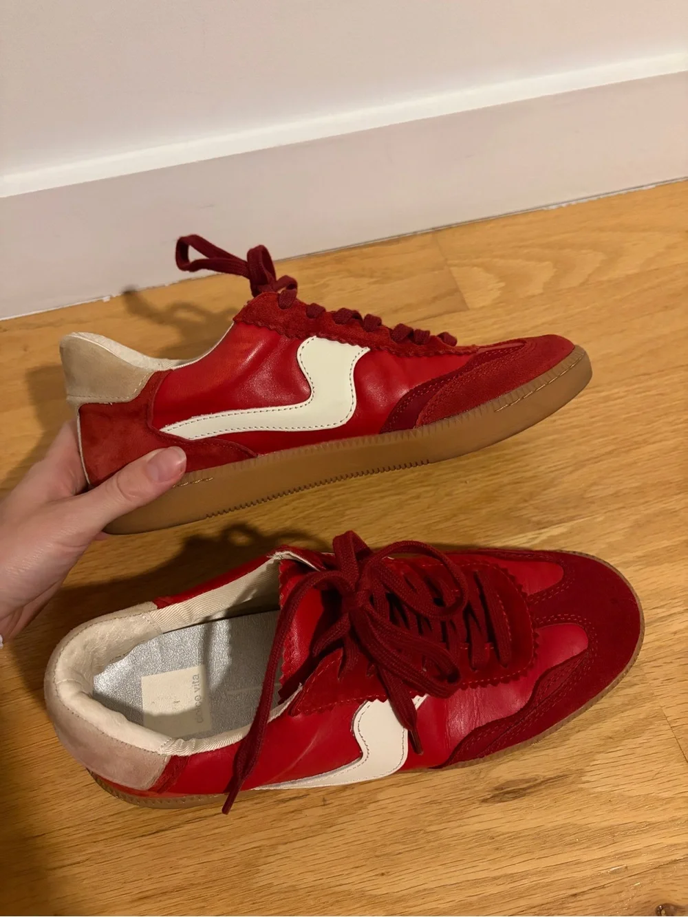 Dolce Vita Notice Sneakers in Crimson Suede